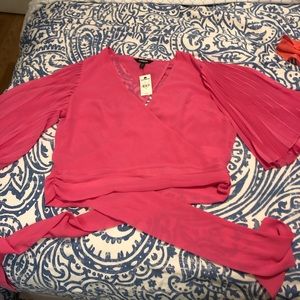Express bubblegum pink cropped top